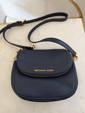 Michael Kors Navy Leather Crossbody